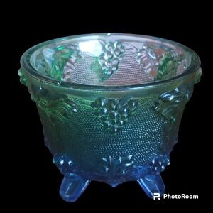 Beautiful antique Indian Blue glass andbowl